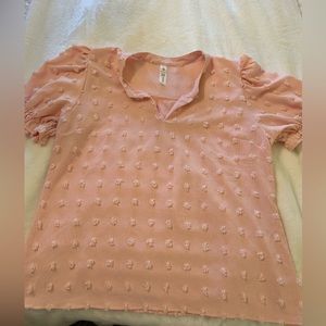 Pink Puffy Sleeve Blouse